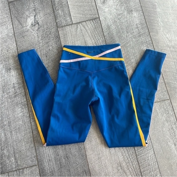 Nike Dri-Fit Size XXS High-Rise Blue Activewear Leggings. - Picture 2 of 7